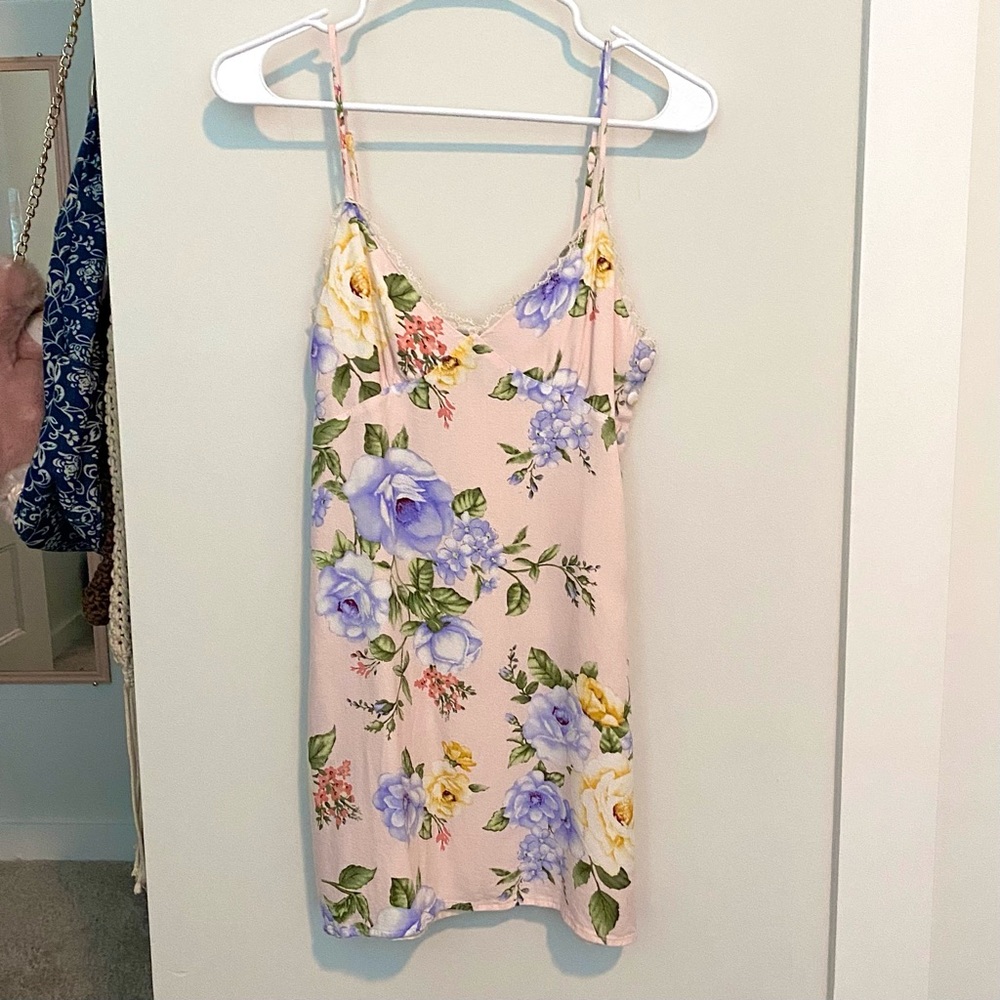 Pink Floral Mini Dress